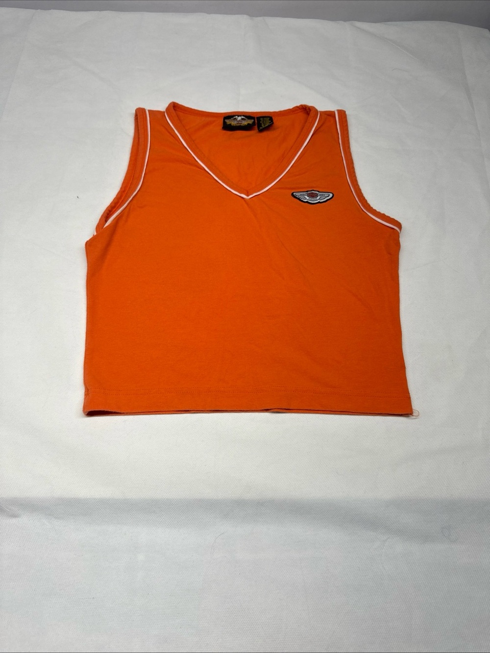 Harley-Davidson Orange Tank Top with White Trim